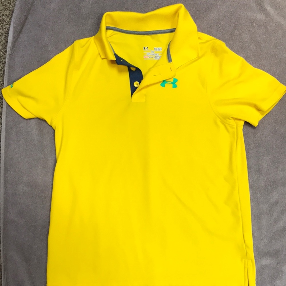 Yellow youth Large Under Armour polo shirt